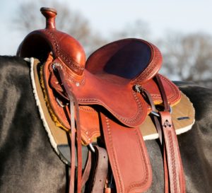 a brown western saddle